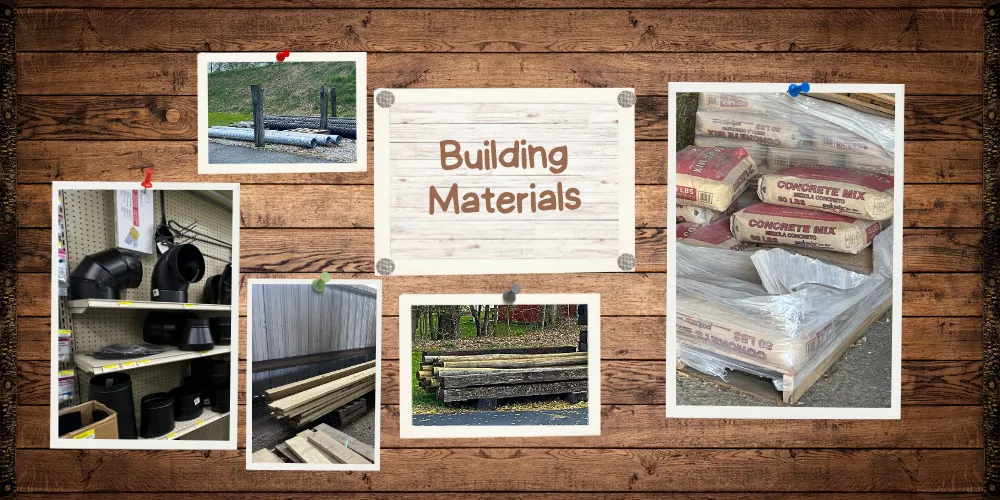 Treated Lumber • Bagged Concrete • Chimney Parts and Supplies • Corrugated Vents and Parts • Natural Gas Fittings and Hoses • Railroad Ties